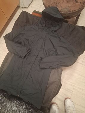 Mens Columbia Hooded Black Raincoat